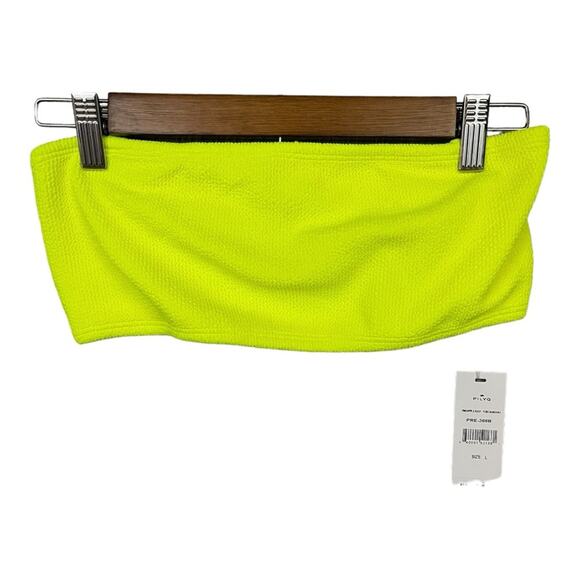 PILYQ Tube Bandeau Bikini‎ Top and Full Bikini Bottom in Pineapple Reef Terry L - Picture 3 of 16